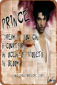 Prince-When Doves Cry 3 Tin Poster