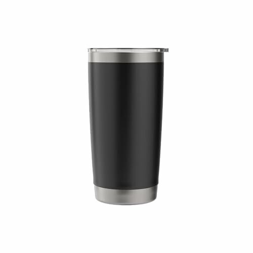 Black insulated tumbler with silver accents