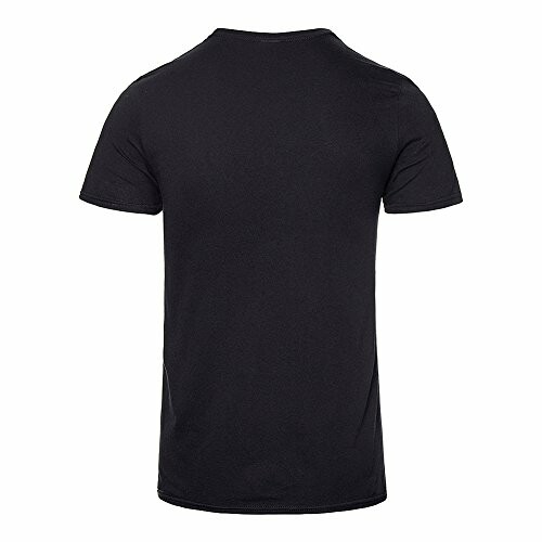 Back view of a plain black T-shirt