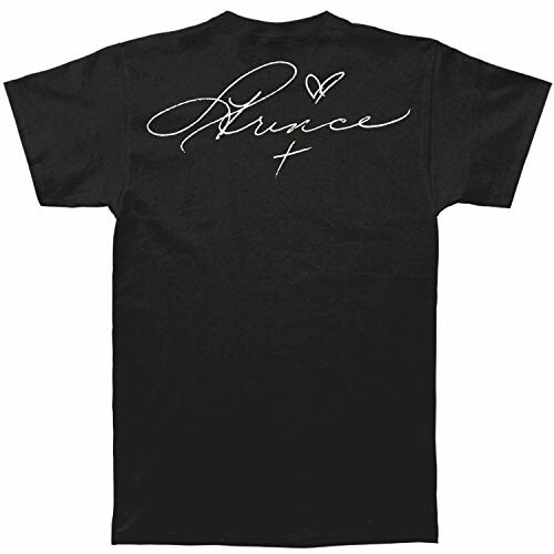 Black t-shirt with cursive script and heart design on back