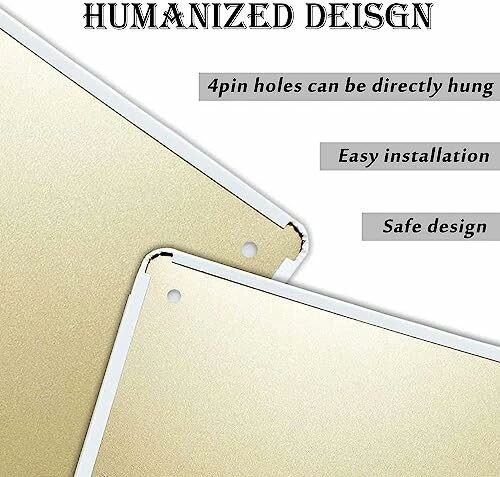 Gold metal plates with 4 pin holes for easy installation and safe design.