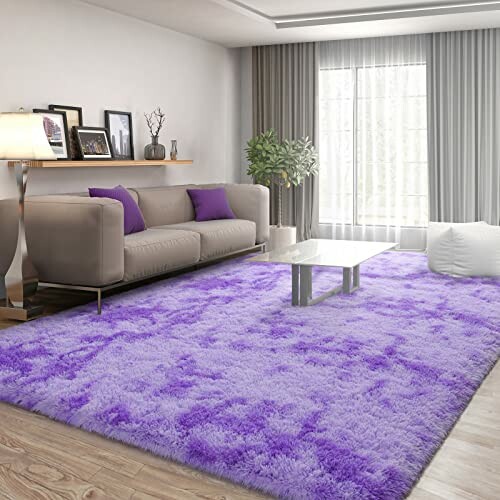 FlyDOIT Purple Tie-Dyed Rug