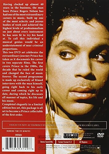 Back cover of a Prince DVD set.