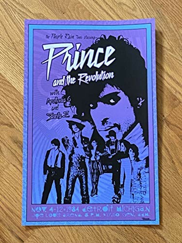 1984 Purple Rain Tour poster featuring Prince and the Revolution with Apollonia 6 and Sheila E.