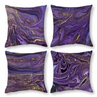 Purple Gold Marble Pillow Covers