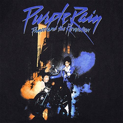 Purple Rain album cover with motorcycle