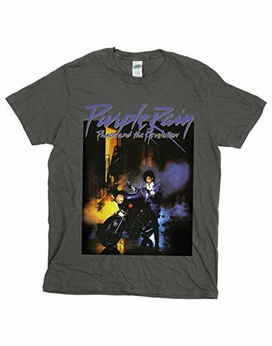 Gray t-shirt with Purple Rain graphic design