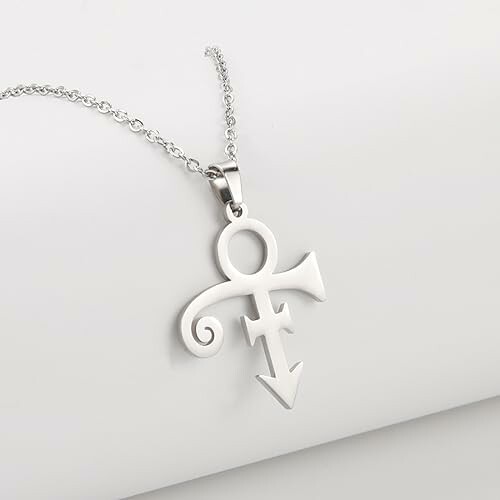 Silver necklace with unique symbol pendant