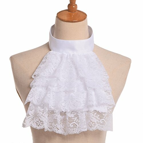 White lace ruffled collar on mannequin